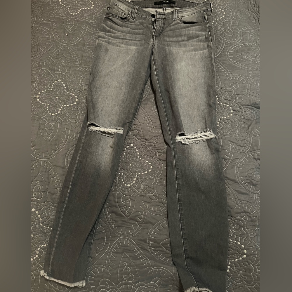 Joes jeans grey ankle frayed jeans